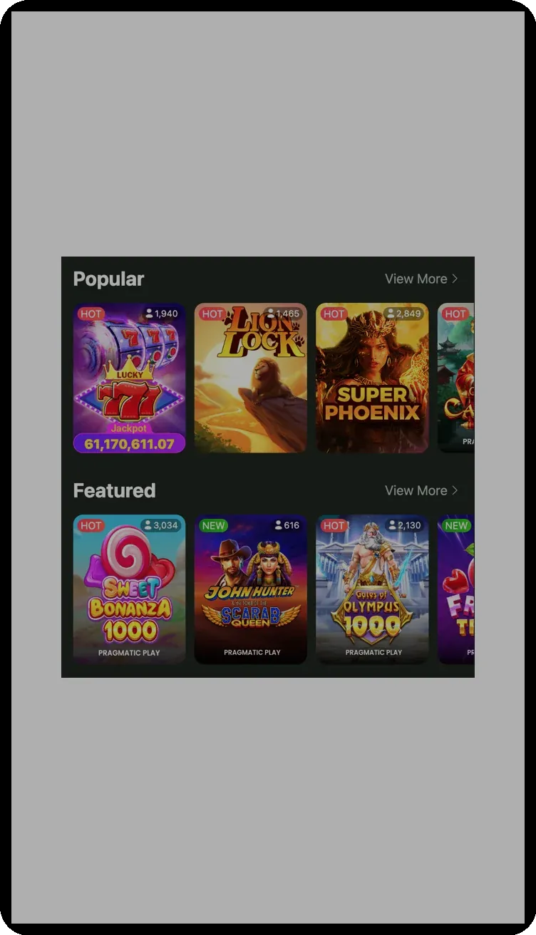 Variety of slot games on the Bangbet Nigeria mobile casino